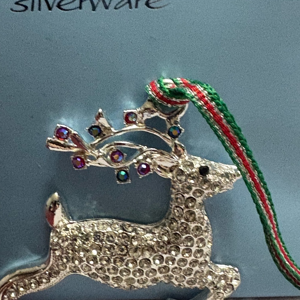 Sparkling reindeer silver ornament Newbridge silver Ireland